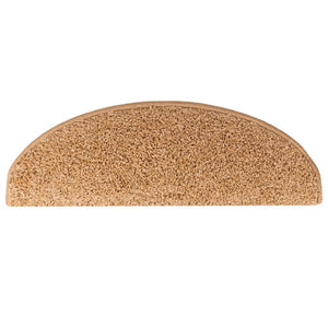 vidaXL Stair Mats 15 pcs. 65x21x4 cm Beige Semi-Circular Large