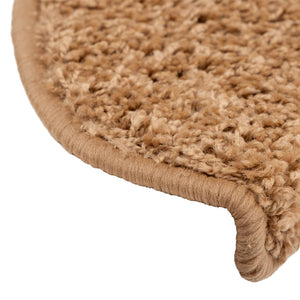 vidaXL Stair Mats 15 pcs. 65x21x4 cm Beige Semi-Circular Large