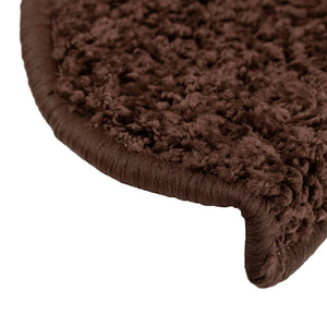 vidaXL Stair Mats 15 pcs. 65x21x4 cm Brown Half-Round Large