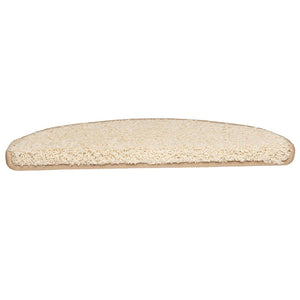 vidaXL Stair Mats 15 pcs. 65x21x4 cm Cream Semi-circular Large