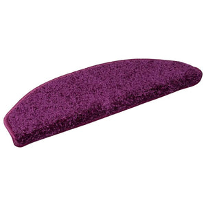 vidaXL Stair Mats 15 pcs. 65x21x4 cm Violet Half Round Large