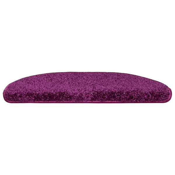 vidaXL Stair Mats 15 pcs. 65x21x4 cm Violet Half Round Large