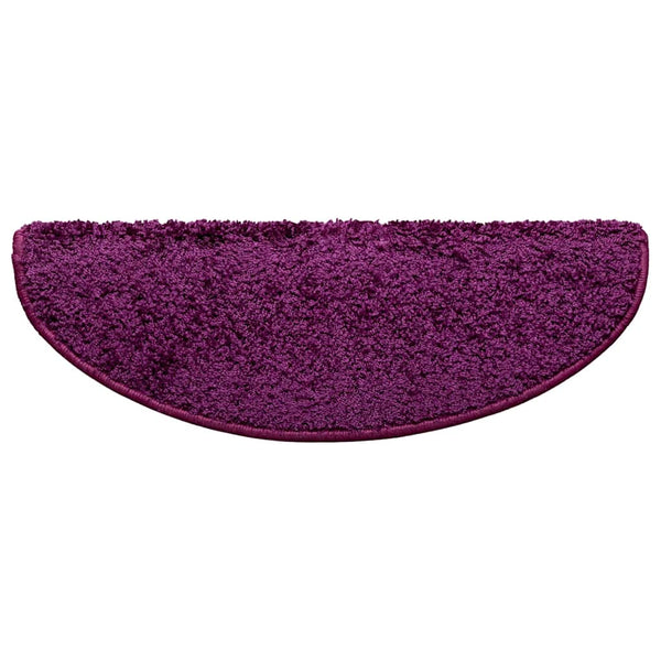vidaXL Stair Mats 15 pcs. 65x21x4 cm Violet Half Round Large