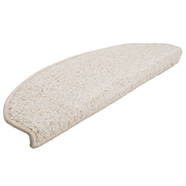 vidaXL Stair Mats 15 pcs. 65x21x4 cm White Semi-Circular Large
