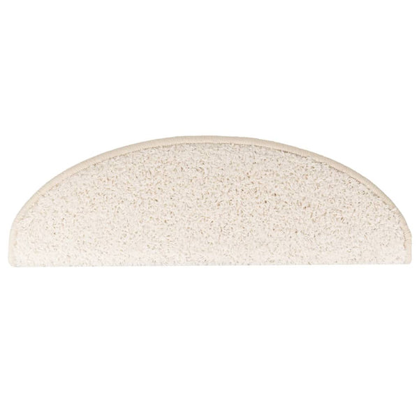vidaXL Stair Mats 15 pcs. 65x21x4 cm White Semi-Circular Large