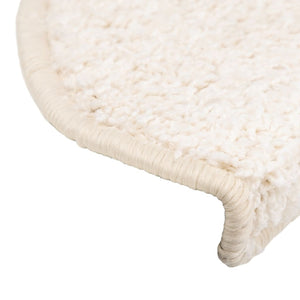vidaXL Stair Mats 15 pcs. 65x21x4 cm White Semi-Circular Large