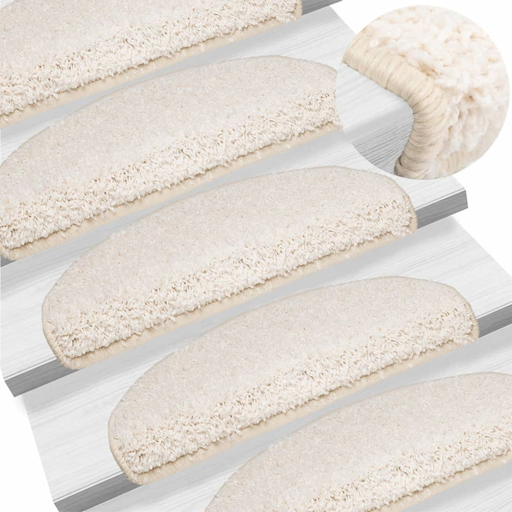 vidaXL Stair Mats 15 pcs. 65x21x4 cm White Semi-Circular Large