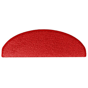 vidaXL Stair Mats 15 pcs. 65x21x4 cm Red Semi-Circular Large