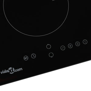 vidaXL Induction Cooktop with 2 Hobs Touch Control Glass 3500 W