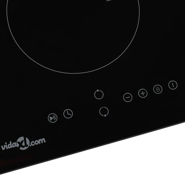 vidaXL Induction Cooktop with 2 Hobs Touch Control Glass 3500 W