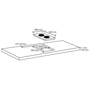 vidaXL Induction Cooktop with 2 Hobs Touch Control Glass 3500 W