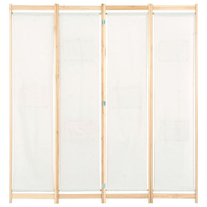 vidaXL 4-Panel Room Divider Cream White 160 x 170 x 4 cm Fabric