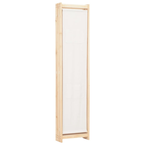 vidaXL 4-Panel Room Divider Cream White 160 x 170 x 4 cm Fabric
