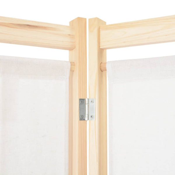 vidaXL 4-Panel Room Divider Cream White 160 x 170 x 4 cm Fabric