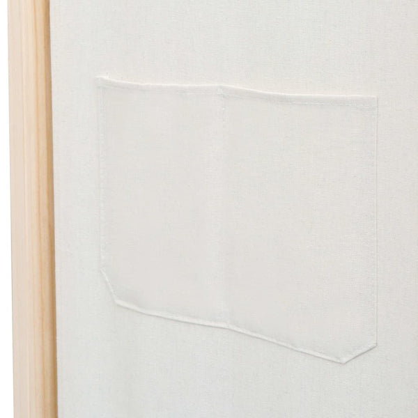 vidaXL 4-Panel Room Divider Cream White 160 x 170 x 4 cm Fabric