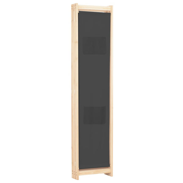vidaXL 3-Panel Room Divider Grey 120 x 170 x 4 cm Fabric