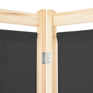 vidaXL 3-Panel Room Divider Grey 120 x 170 x 4 cm Fabric