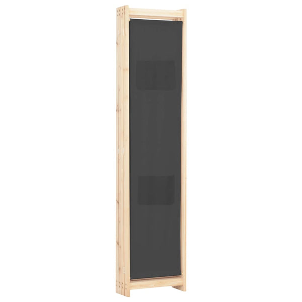vidaXL 4-Panel Room Divider Grey 160 x 170 x 4 cm Fabric