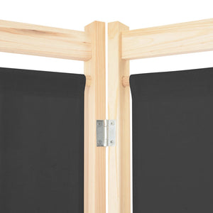 vidaXL 4-Panel Room Divider Grey 160 x 170 x 4 cm Fabric