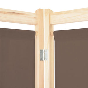 vidaXL 4-Panel Room Divider Brown 160 x 170 x 4 cm Fabric
