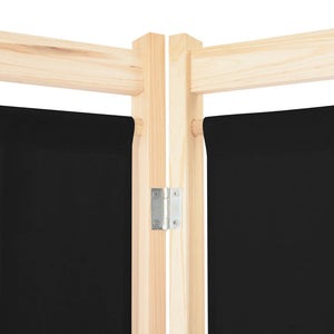 vidaXL 3-Panel Room Divider Black 120 x 170 x 4 cm Fabric