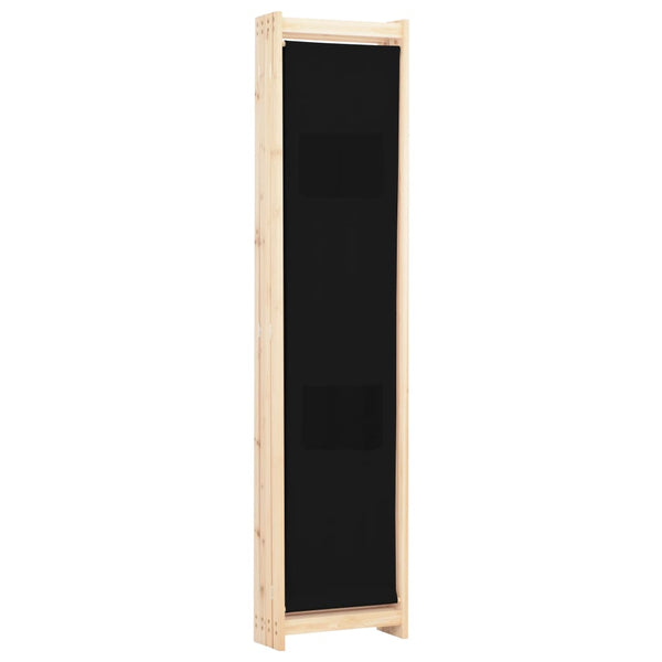 vidaXL 4-Panel Room Divider Black 160 x 170 x 4 cm Fabric