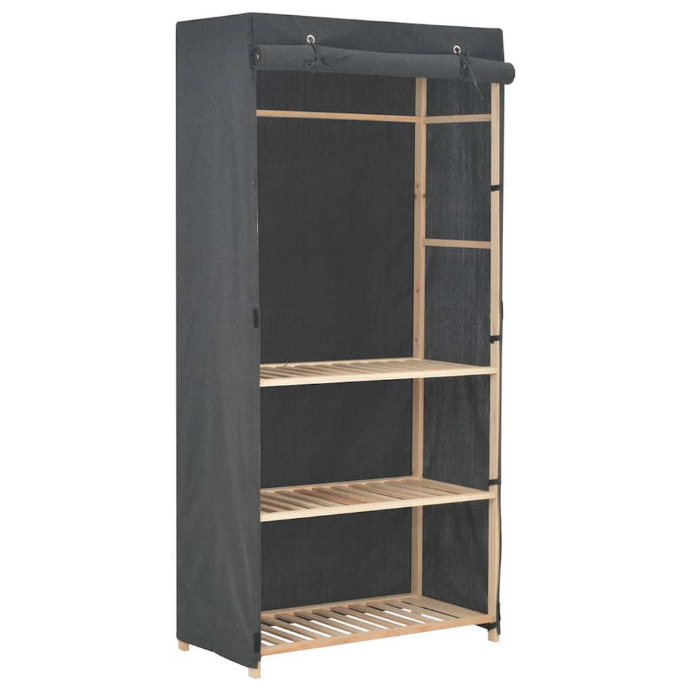 vidaXL 3-Tier Wardrobe Grey 79 x 40 x 170 cm Fabric