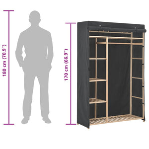 vidaXL Wardrobe Grey 110 x 40 x 170 cm Fabric
