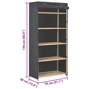 vidaXL Wardrobe Grey 79 x 40 x 170 cm Fabric