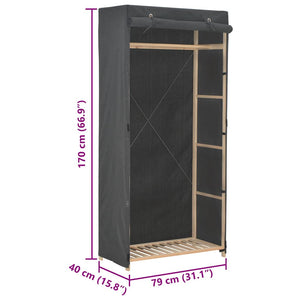 vidaXL Wardrobe Grey 79 x 40 x 170 cm Fabric