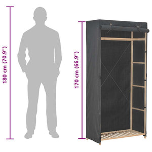 vidaXL Wardrobe Grey 79 x 40 x 170 cm Fabric