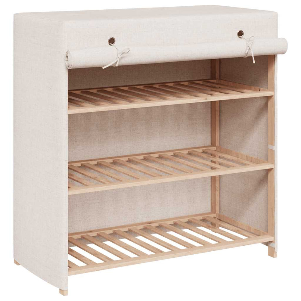vidaXL Shoe Cabinet with Cover White 79 x 40 x 80 cm Fabric