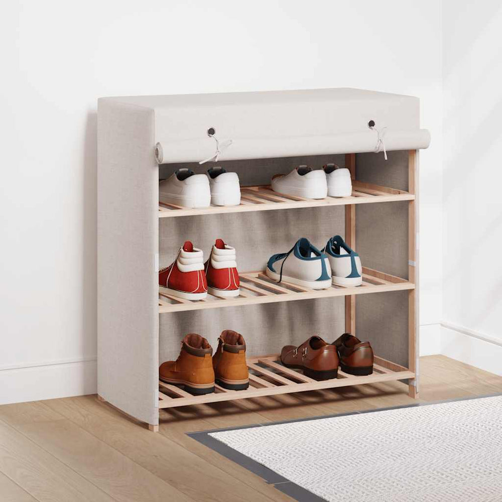 vidaXL Shoe Cabinet with Cover White 79 x 40 x 80 cm Fabric