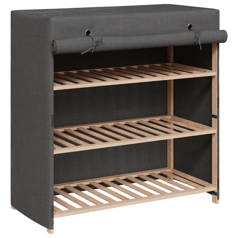 vidaXL Shoe Cabinet with Cover Grey 79 x 40 x 80 cm Fabric