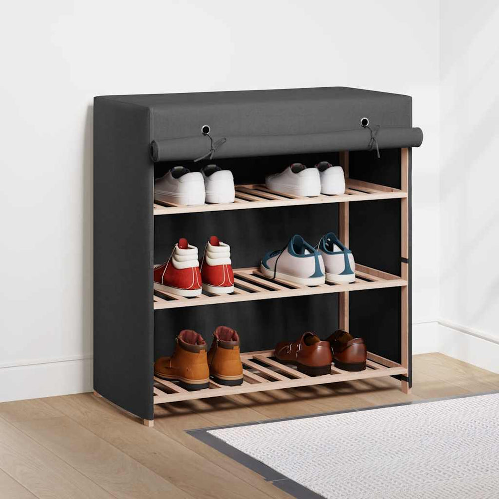 vidaXL Shoe Cabinet with Cover Grey 79 x 40 x 80 cm Fabric