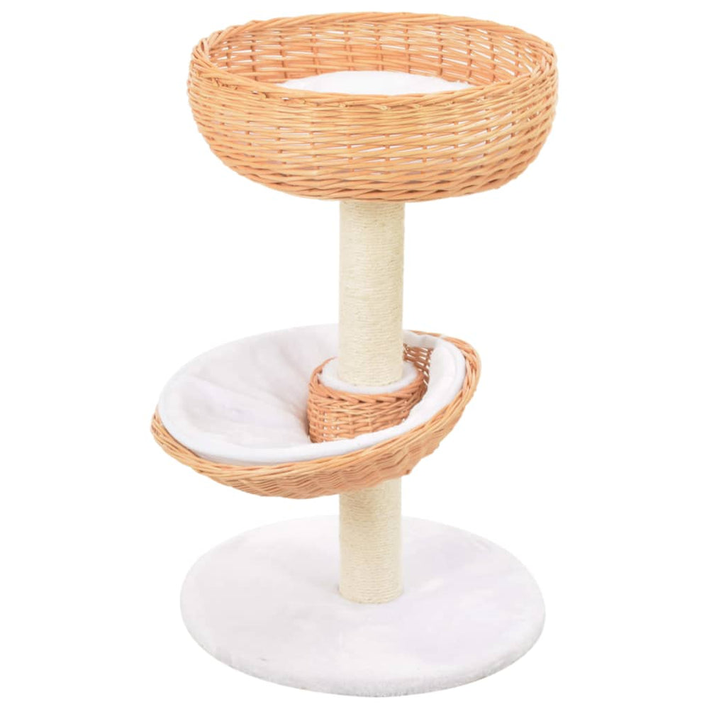 vidaXL Cat Scratching Post Sisal Natural Willow Wood