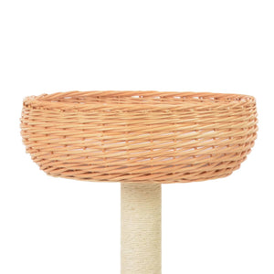 vidaXL Cat Scratching Post Sisal Natural Willow Wood