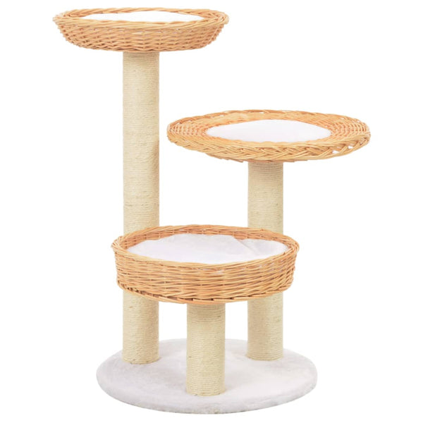 vidaXL Cat Scratching Post Sisal Natural Willow Wood