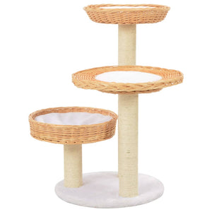 vidaXL Cat Scratching Post Sisal Natural Willow Wood