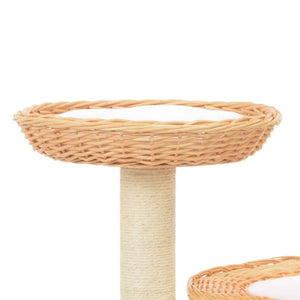 vidaXL Cat Scratching Post Sisal Natural Willow Wood