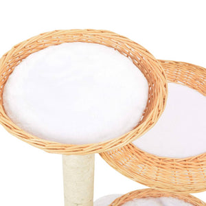 vidaXL Cat Scratching Post Sisal Natural Willow Wood
