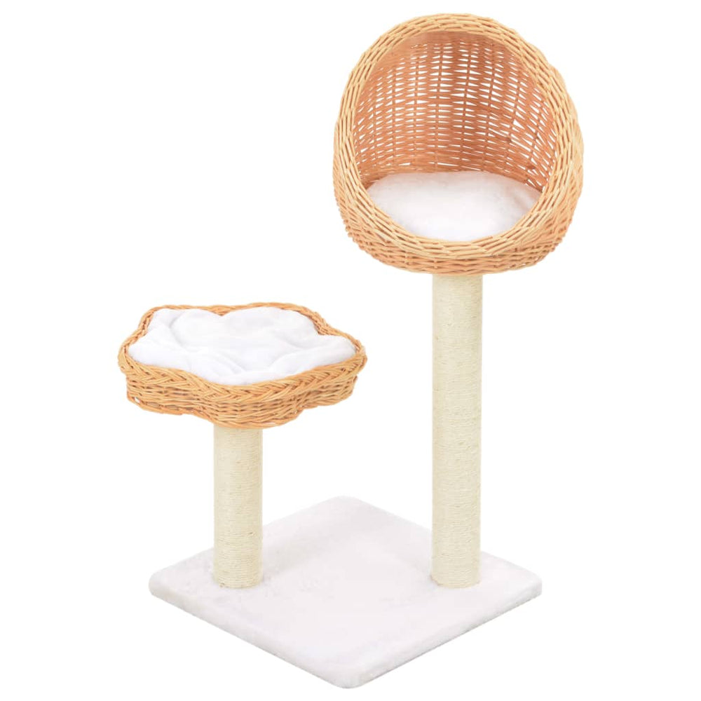 vidaXL Cat Scratching Post Sisal Natural Willow Wood