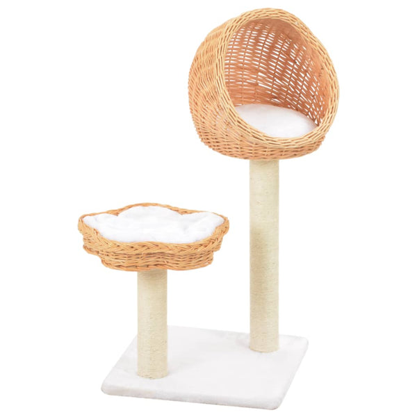 vidaXL Cat Scratching Post Sisal Natural Willow Wood