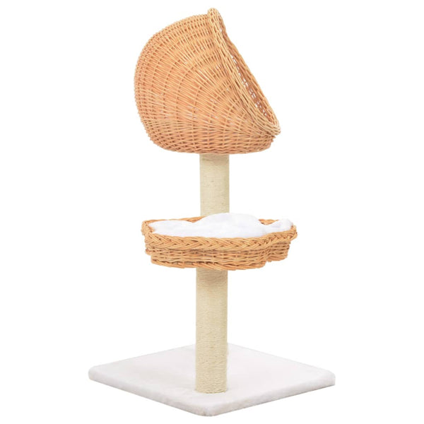 vidaXL Cat Scratching Post Sisal Natural Willow Wood