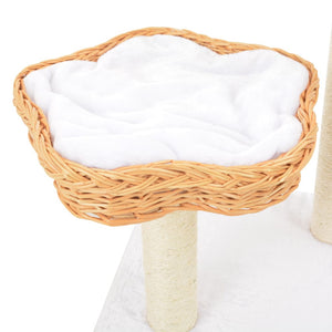vidaXL Cat Scratching Post Sisal Natural Willow Wood