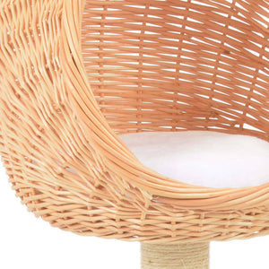 vidaXL Cat Scratching Post Sisal Natural Willow Wood