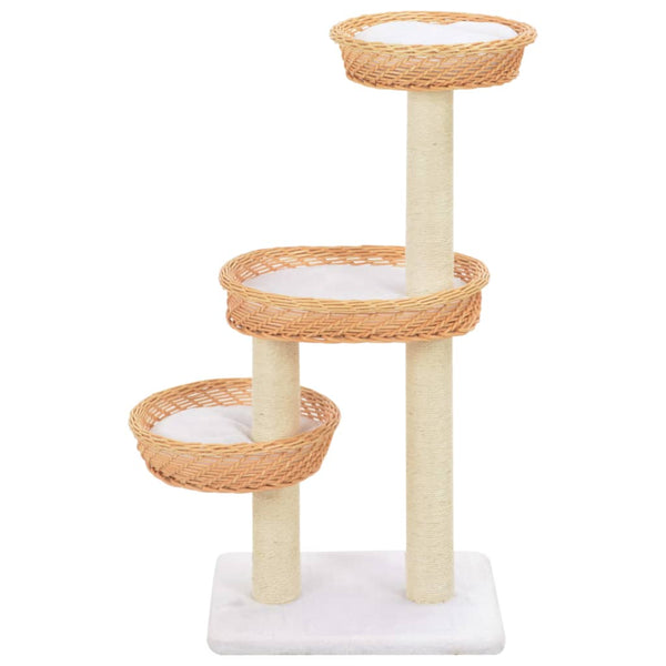 vidaXL Cat Scratching Post Sisal Natural Willow Wood