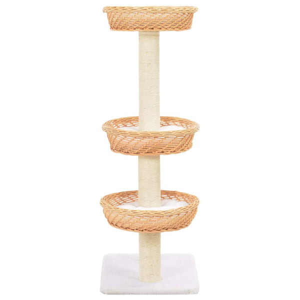 vidaXL Cat Scratching Post Sisal Natural Willow Wood