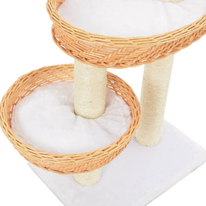vidaXL Cat Scratching Post Sisal Natural Willow Wood
