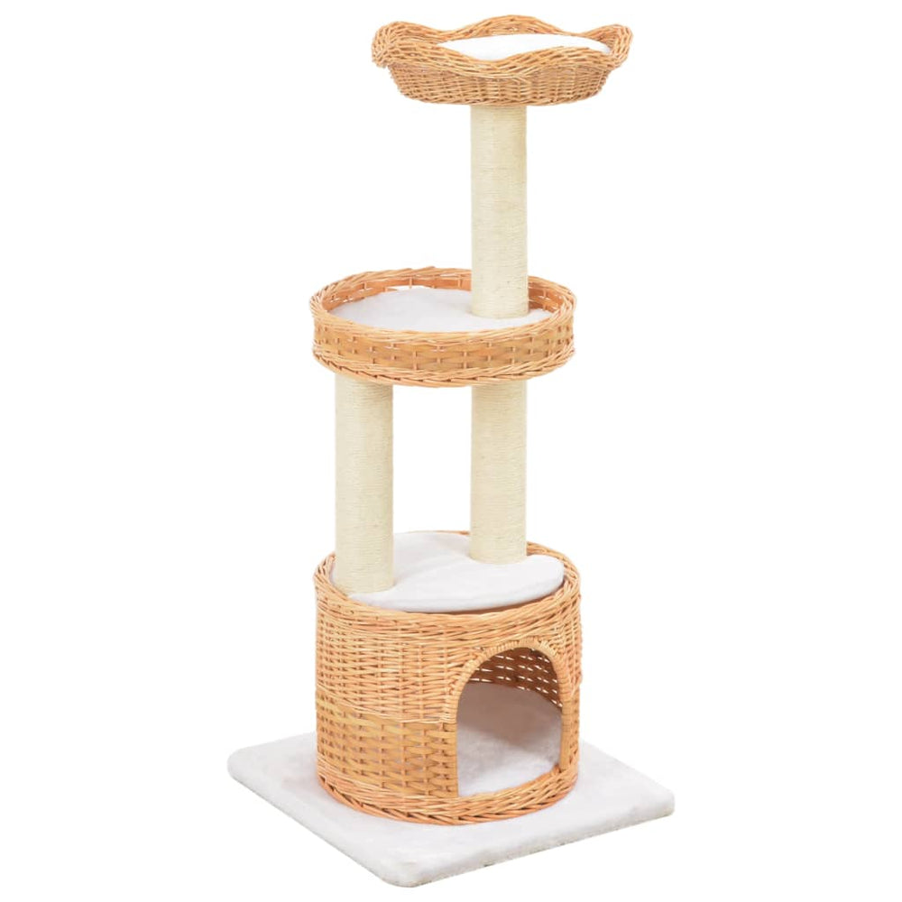 vidaXL Cat Scratching Post Sisal Natural Willow Wood